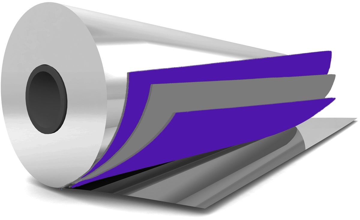 silver roll with purple and grey layers